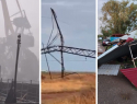 Снесенный ветром кран в речпорту, поваленные ЛЭП и дома: жуткие последствия урагана в Волжском