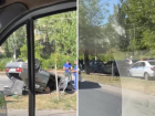 Авария с перевернутой на крышу девяткой в Волжском попала на видео