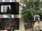 Два этажа эвакуировали: видео с места пожара в многоквартирном доме Волжского