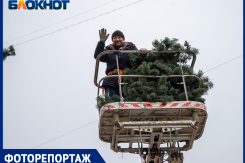 На главной площади Волжского устанавливают гигантскую ель