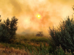 Волжанин запечатлел пожар в Средней Ахтубе на видео