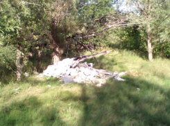 У озера появилась свалка строительного мусора