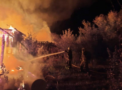 Под Волжским огонь уничтожил баню