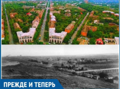 Симметричные здания на въезде в Волжский занимают две улицы