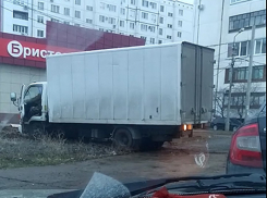 Волжанин снял на видео верх автохамства: грузовик перекопал зеленую зону и тротуар