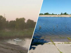 В Волжском машина на полной скорости слетела в канал и затонула: видео