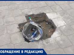 «Можно и нос разбить», - волжанка о разбитой плитке на остановке у ТРК