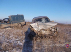 В лобовом столкновении на волгоградской трассе пострадали двое