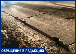 Автоледи едва не улетела в кювет из-за пробитого колеса на участке строительства трассы под Волжским