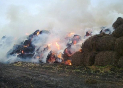 Под Волжским подожгли тридцать тонн сена