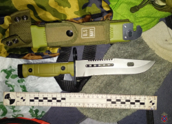 В Волжском пресечена попытка сбыта холодного оружия: на посту ДПС задержан подозреваемый