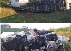 Фура превратила Lexus в клубок металла в Волгоградской области: 2 раненных чудом спаслись