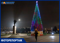 Волжский засиял к Новому году: атмосферные кадры ночного города 