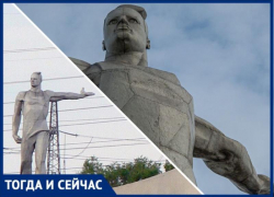 Как выглядел монумент «Слава строителям коммунизма» на въезде в Волжский много лет назад