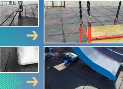 В Волжском сквере отремонтировали опасную для жизни детей площадку после жалобы 