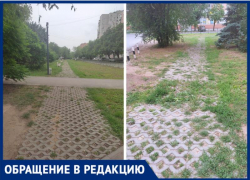 Дырявая дорожка поросшая травой: жители Волжского просят разобрать «тропу здоровья» и сделать нормальный сквер
