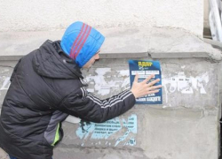 Активисты ЛДПР в Волжском испортили городские столбы и дома "агитками"