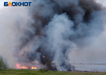 Охватило огнем побережье водохранилища: близ Волжского загорелся камыш