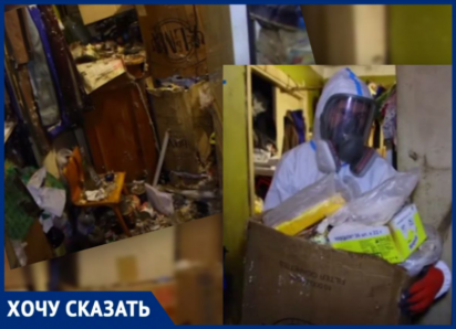 Рыцари в химзащите против клопов и мышей: волжские волонтеры штурмуют забитую мусором и паразитами «трешку» одинокой пенсионерки