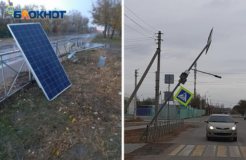 3 часа экстренные службы игнорировали обращение, пока в Волжском не рухнул светофор и солнечная батарея