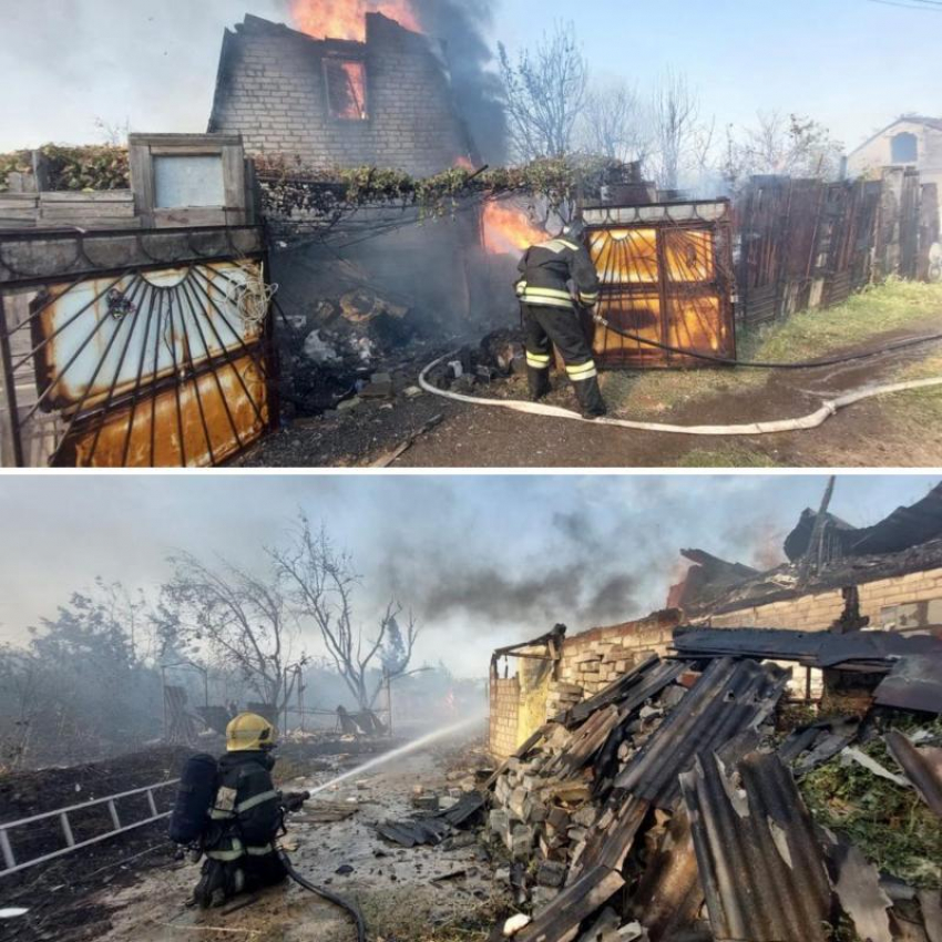 Большой пожар под Волжским попал на видео: горел СНТ «Металлург»