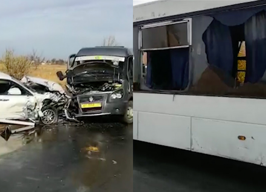 Автобус и маршрутку собрал неопытный водитель иномарки в ДТП: есть пострадавшая