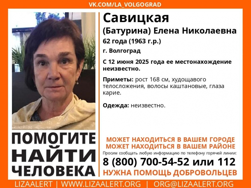 Волжан просят присоединиться к поискам без вести пропавшей