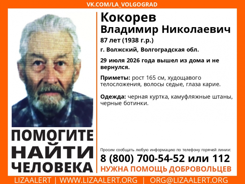 В Волжском третий день ищут без вести пропавшего пенсионера 