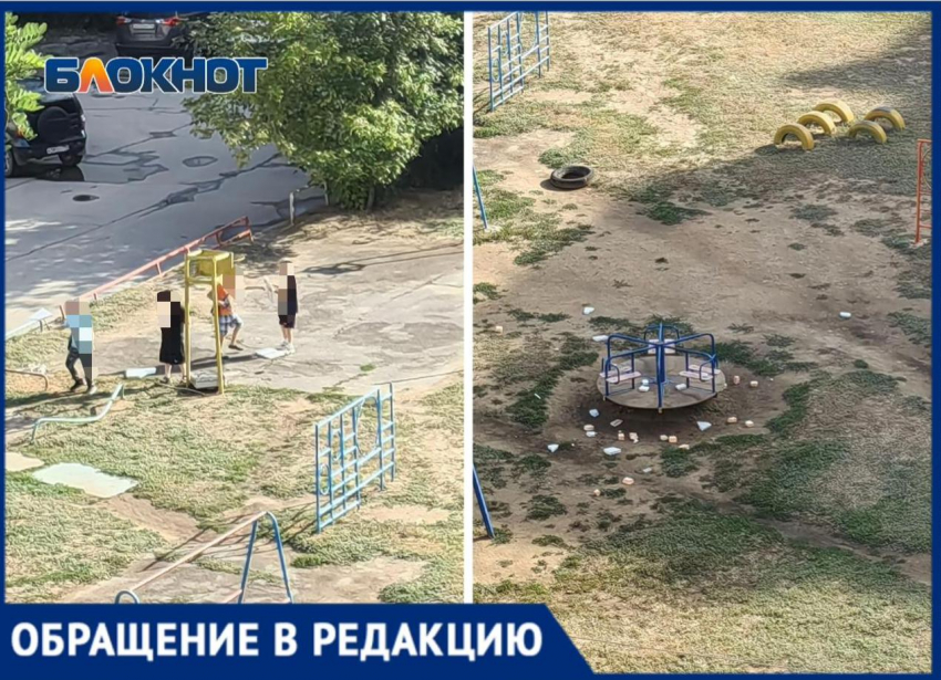 Детскую площадку превратили в помойку в Волжском