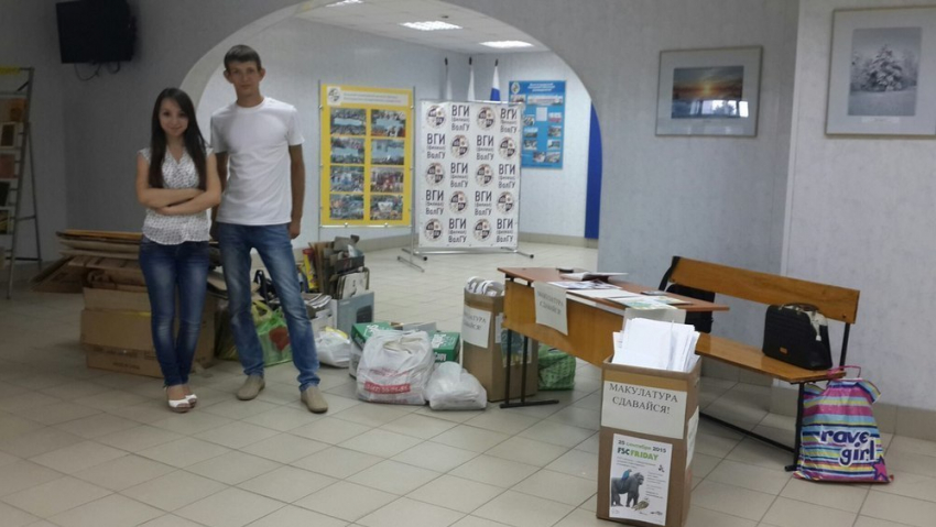 Волжские студенты собрали 150 кг макулатуры в рамках международной акции