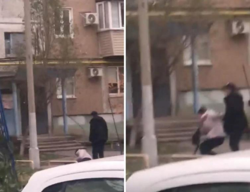 Пьяный мужчина избил женщину во дворе в Волжском: видео