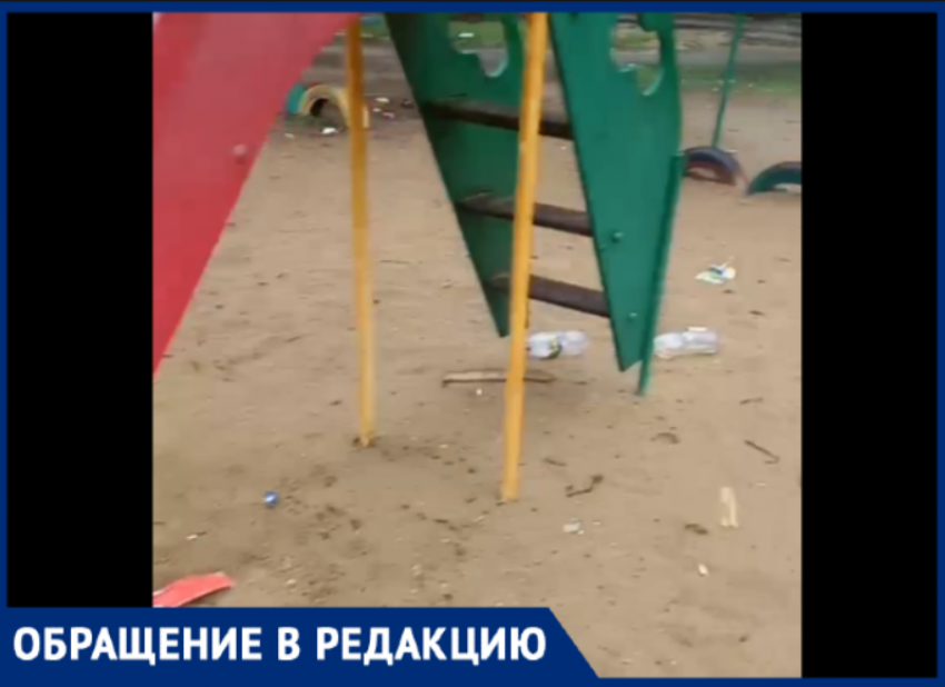 «Никто не почесался»: детская площадка на Королева, 7 продолжает пугать волжан своей антисанитарией